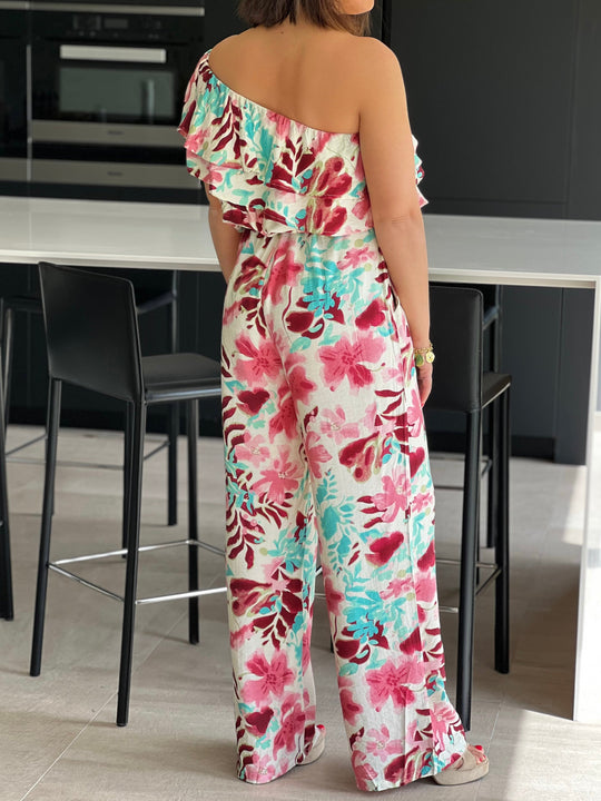 Abimbola – Off-Shoulder Tropical Jumpsuit for Women