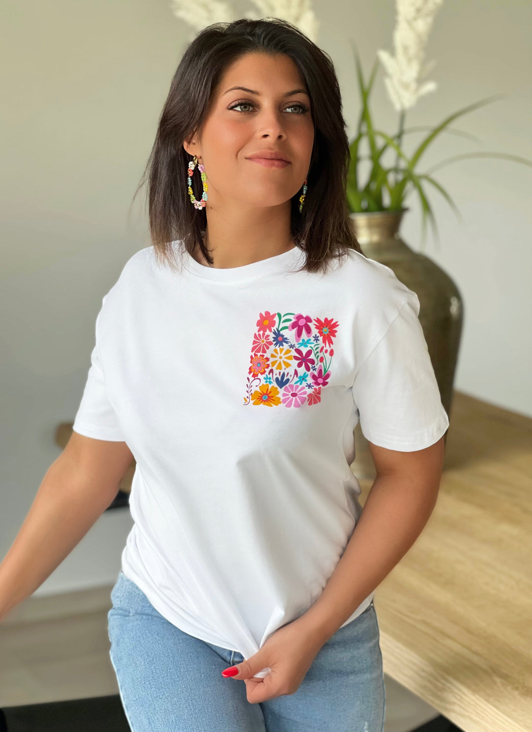 Florisha – Bloom Print Relaxed Tee for Women