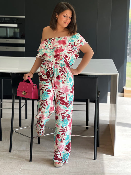 Abimbola – Off-Shoulder Tropical Jumpsuit for Women