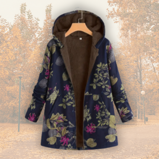Marcelline – Floral Sherpa-Lined Coat for Women