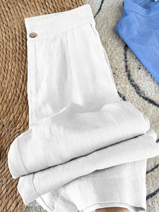 Alviera – Tailored High-Waist Linen Pants for Women