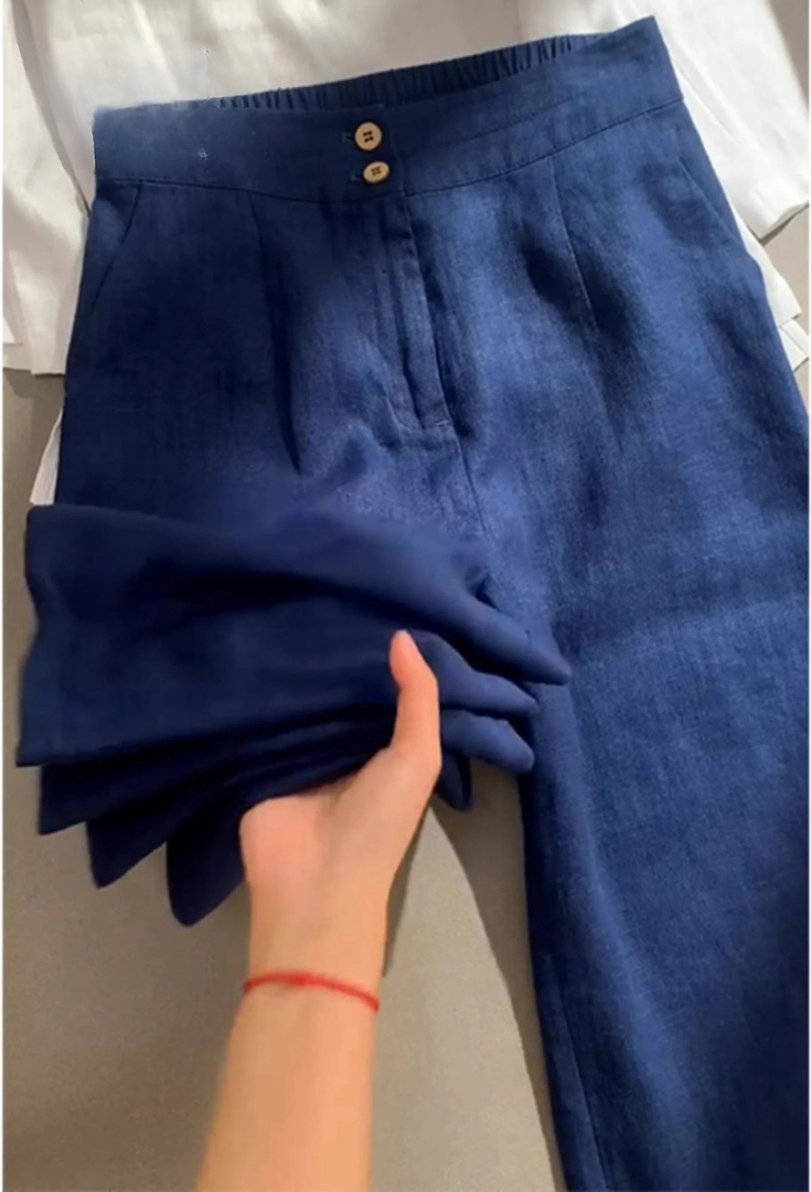 Alviera – Tailored High-Waist Linen Pants for Women