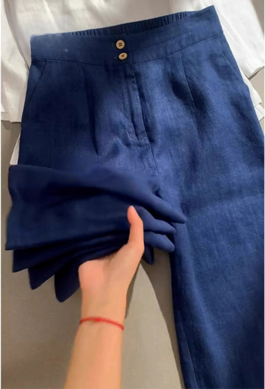 Alviera – Tailored High-Waist Linen Pants for Women