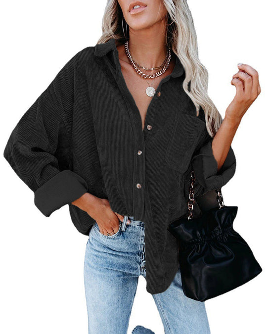 Eloura – Corduroy Button-Up Shirt for Women
