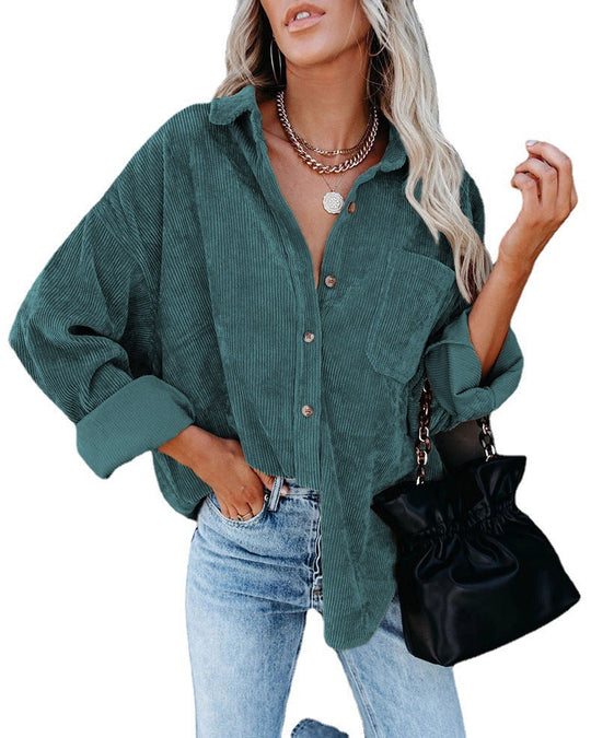 Eloura – Corduroy Button-Up Shirt for Women