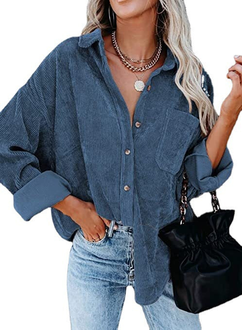 Eloura – Corduroy Button-Up Shirt for Women