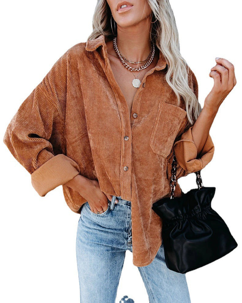 Eloura – Corduroy Button-Up Shirt for Women