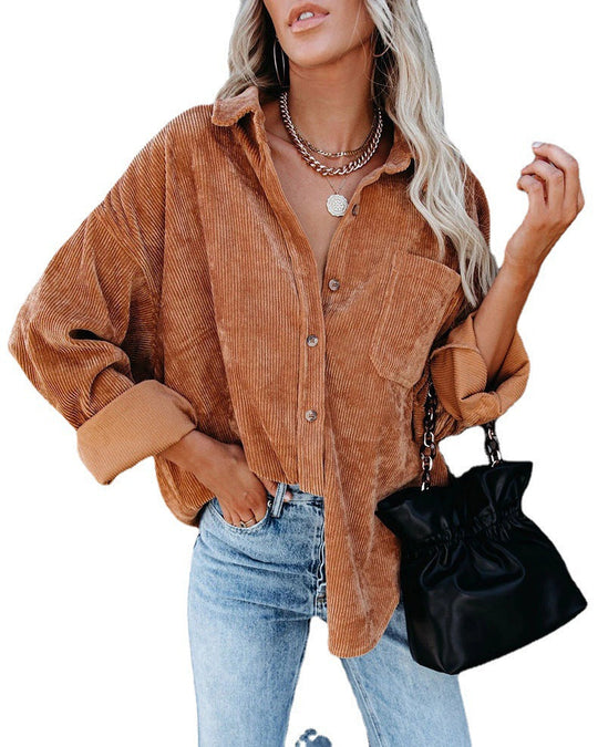 Eloura – Corduroy Button-Up Shirt for Women