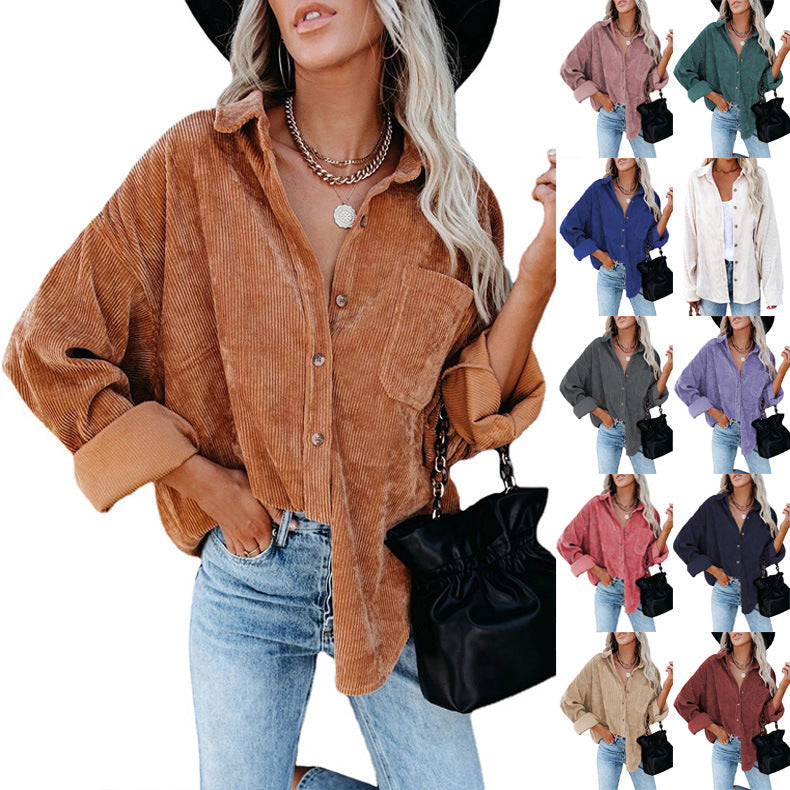 Eloura – Corduroy Button-Up Shirt for Women