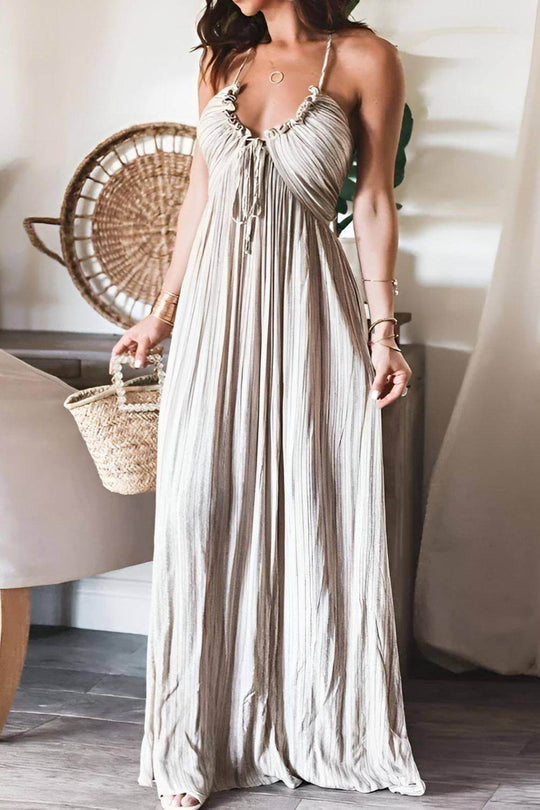 Autumn – Pleated Boho Maxi Dress