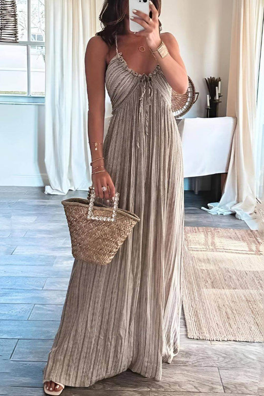 Autumn – Pleated Boho Maxi Dress
