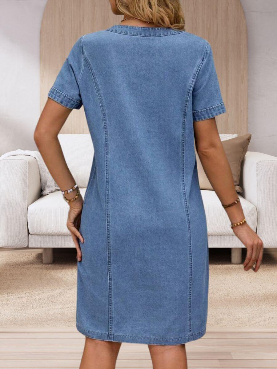 Sophia | Summer Denim Dress with V-Neck