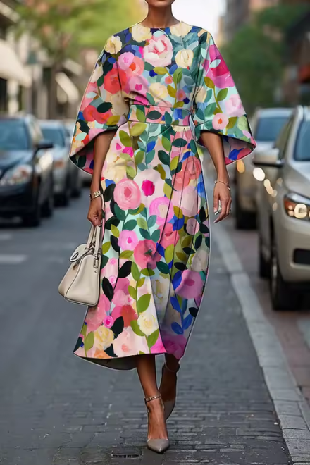 Jacquelin – Floral Kimono Wrap Dress for Women