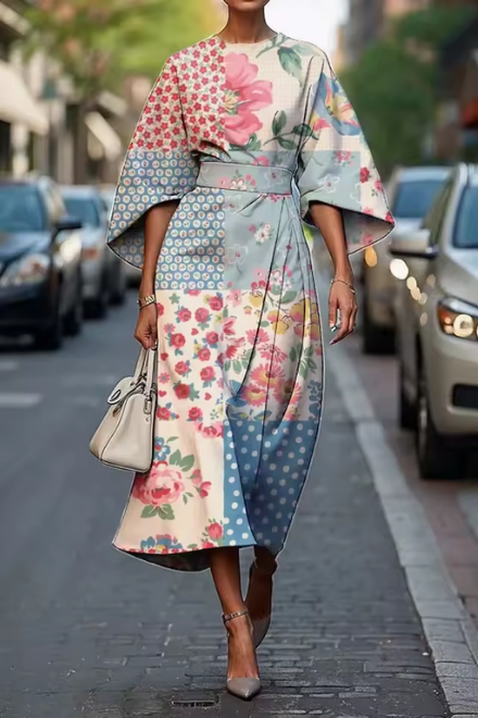 Jacquelin – Floral Kimono Wrap Dress for Women