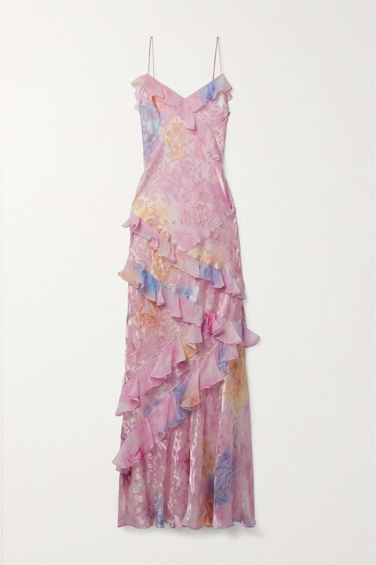 Fioretta – Asymmetrical Floral Ruffle Gown for Women