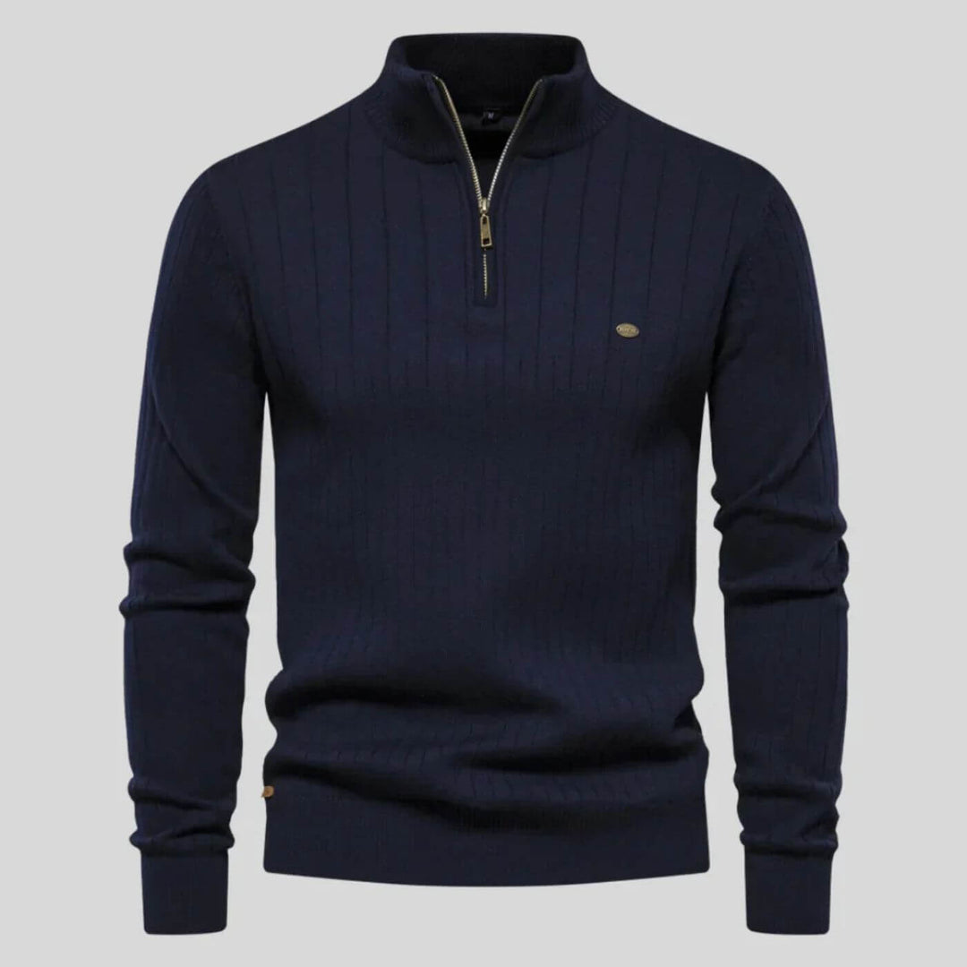 Andrew – Half-Zip Ribbed Sweater for Men