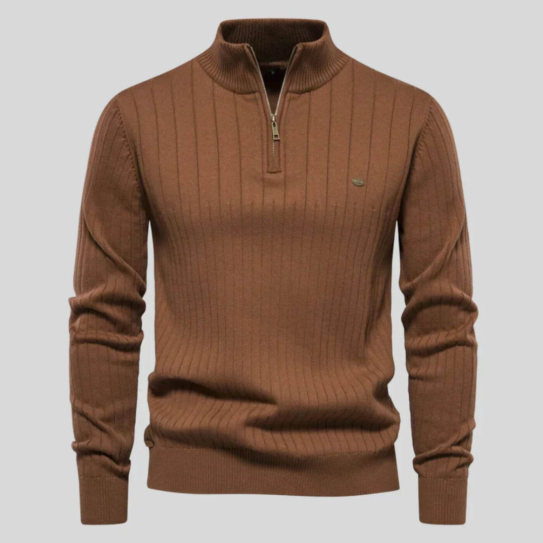 Andrew – Half-Zip Ribbed Sweater for Men