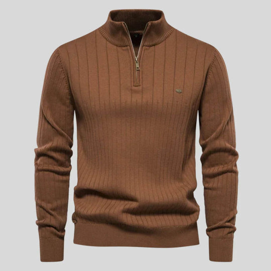 Andrew – Half-Zip Ribbed Sweater for Men