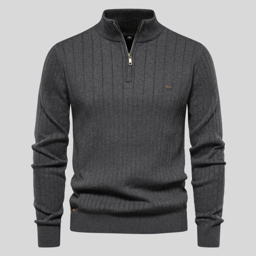 Andrew – Half-Zip Ribbed Sweater for Men