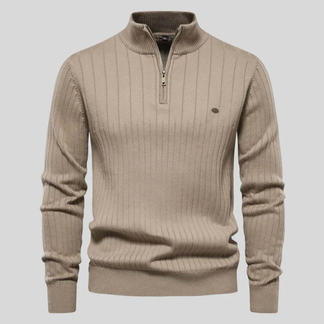 Andrew – Half-Zip Ribbed Sweater for Men