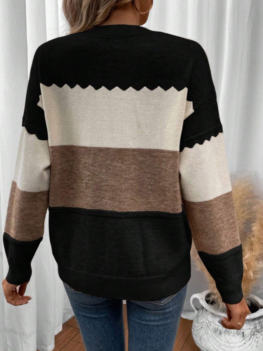 Elvina – Colorblock Knit Sweater for Women
