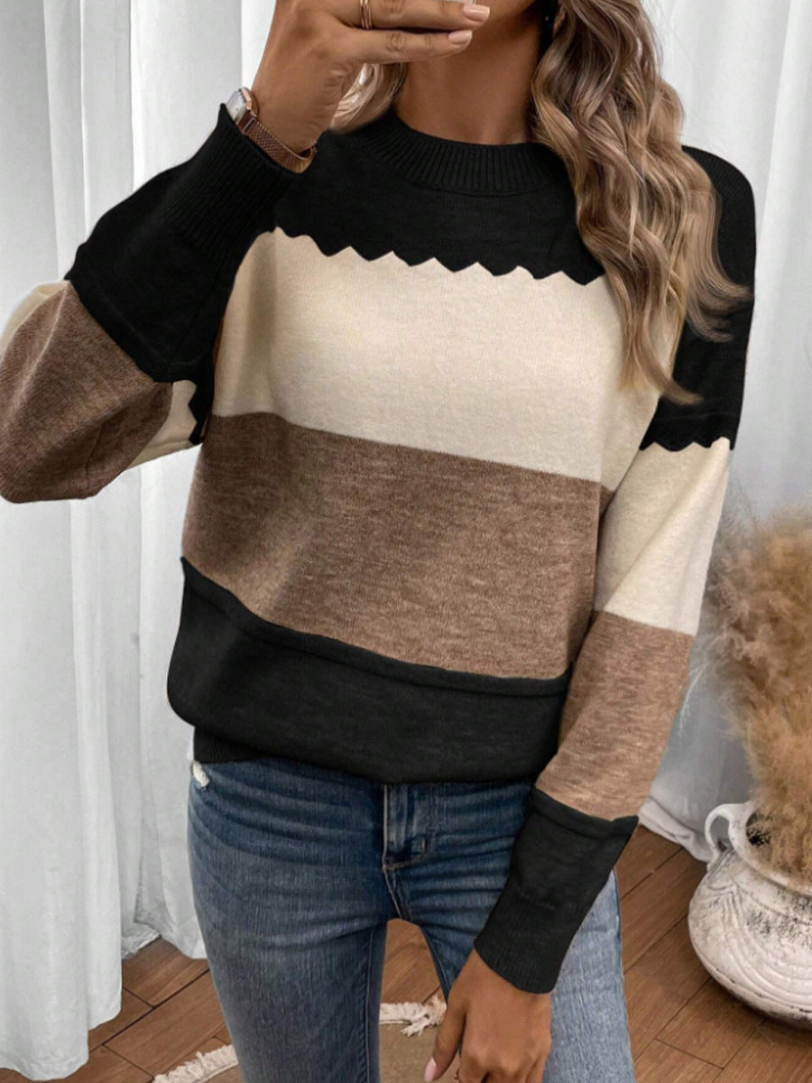 Elvina – Colorblock Knit Sweater for Women