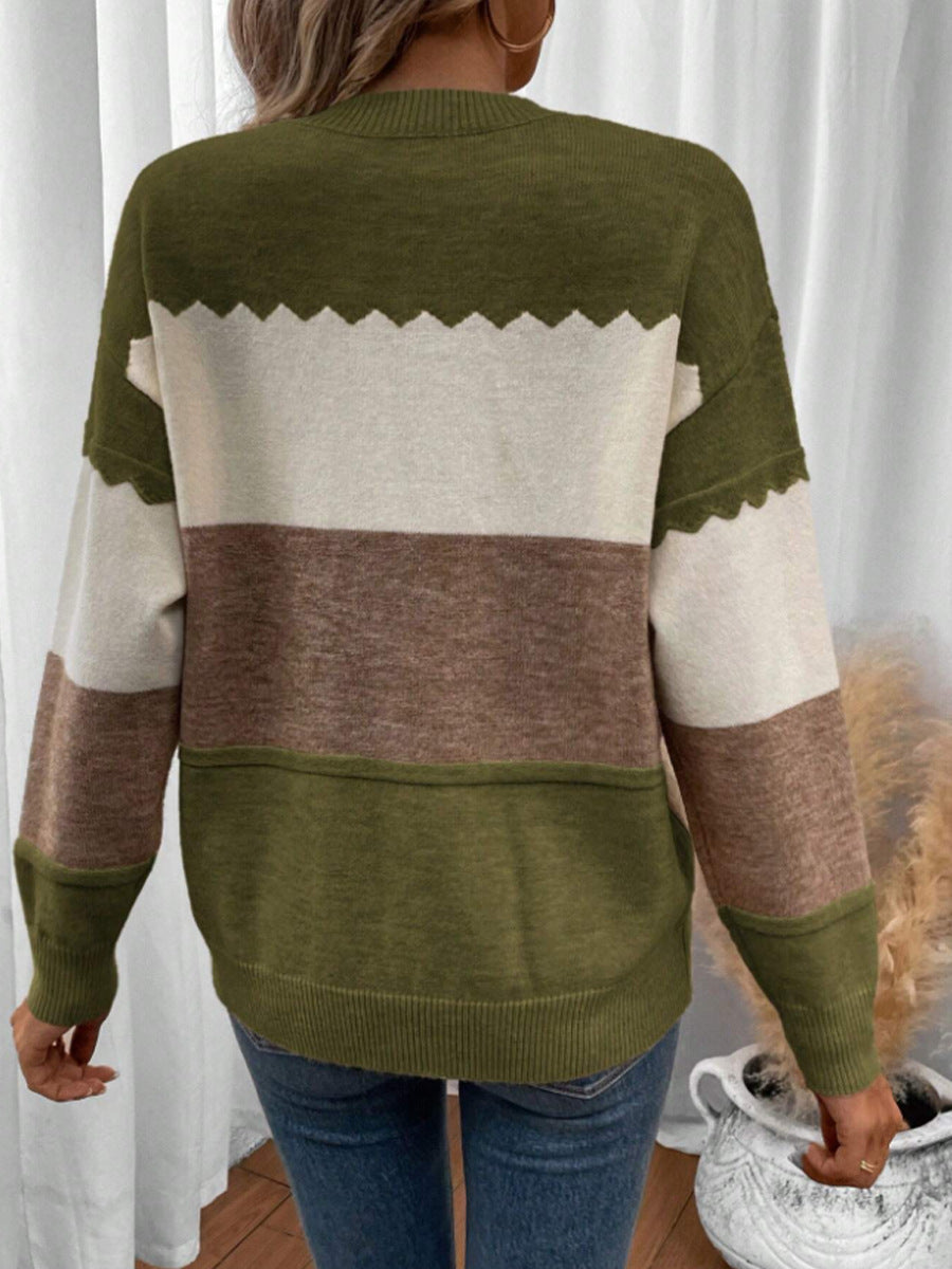 Elvina – Colorblock Knit Sweater for Women