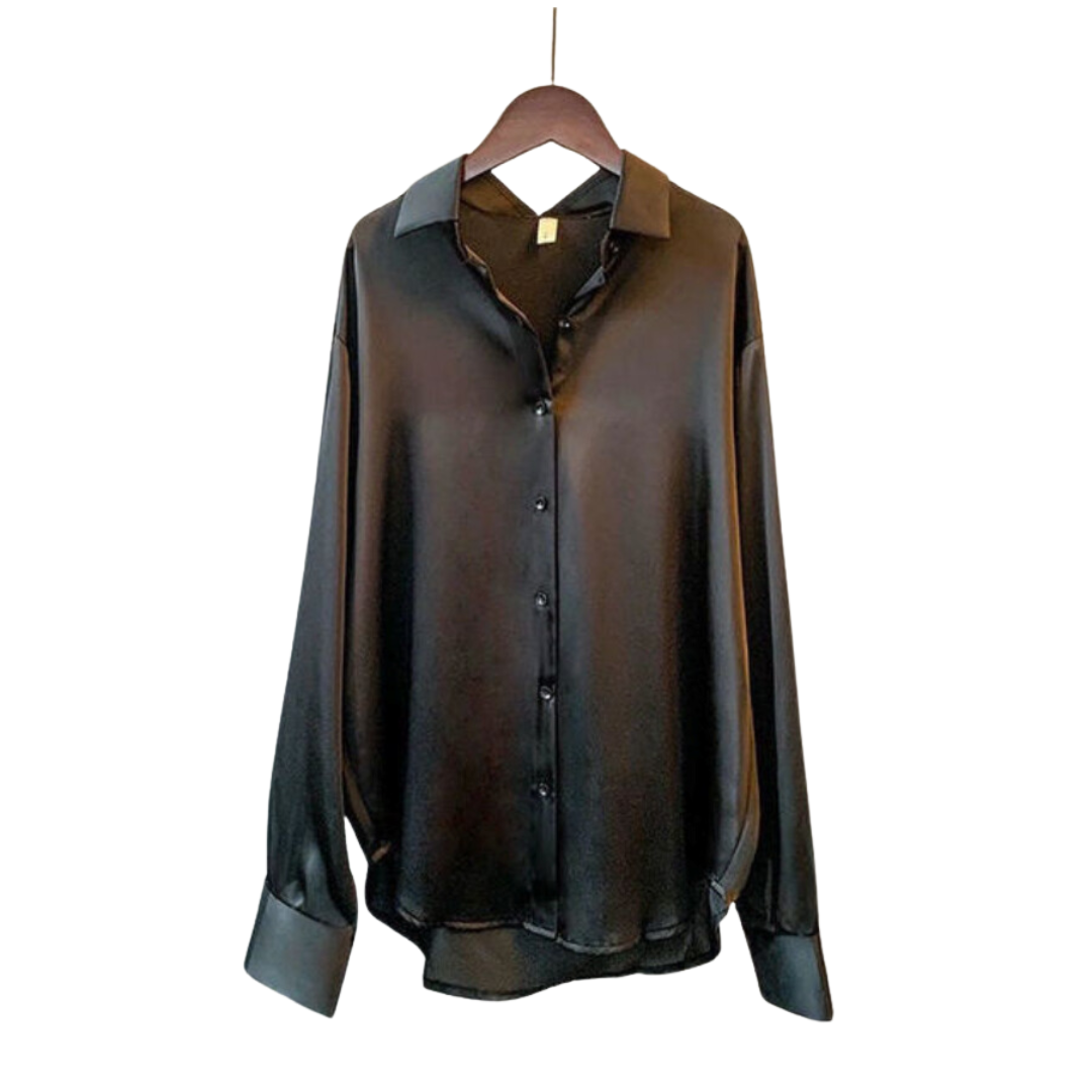 Marguerite – Luxe Satin Button-Up Shirt for Women