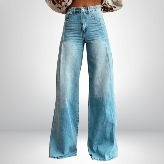 Velmora – High-Waisted Boho Flare Jeans for Women