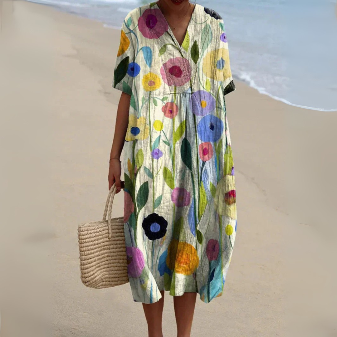 Lilia – Floral Breeze Cotton Midi Dress