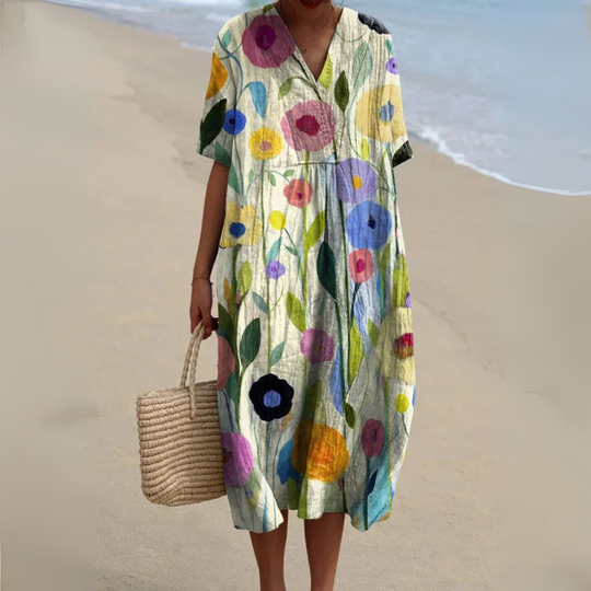 Lilia – Floral Breeze Cotton Midi Dress