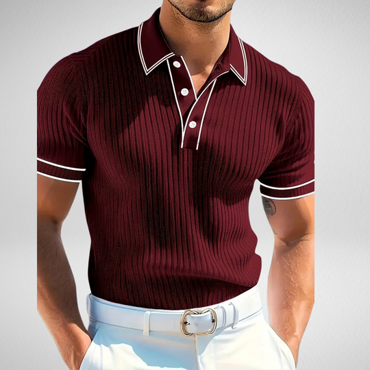 Dresvik – Textured Knit Polo Shirt for Men
