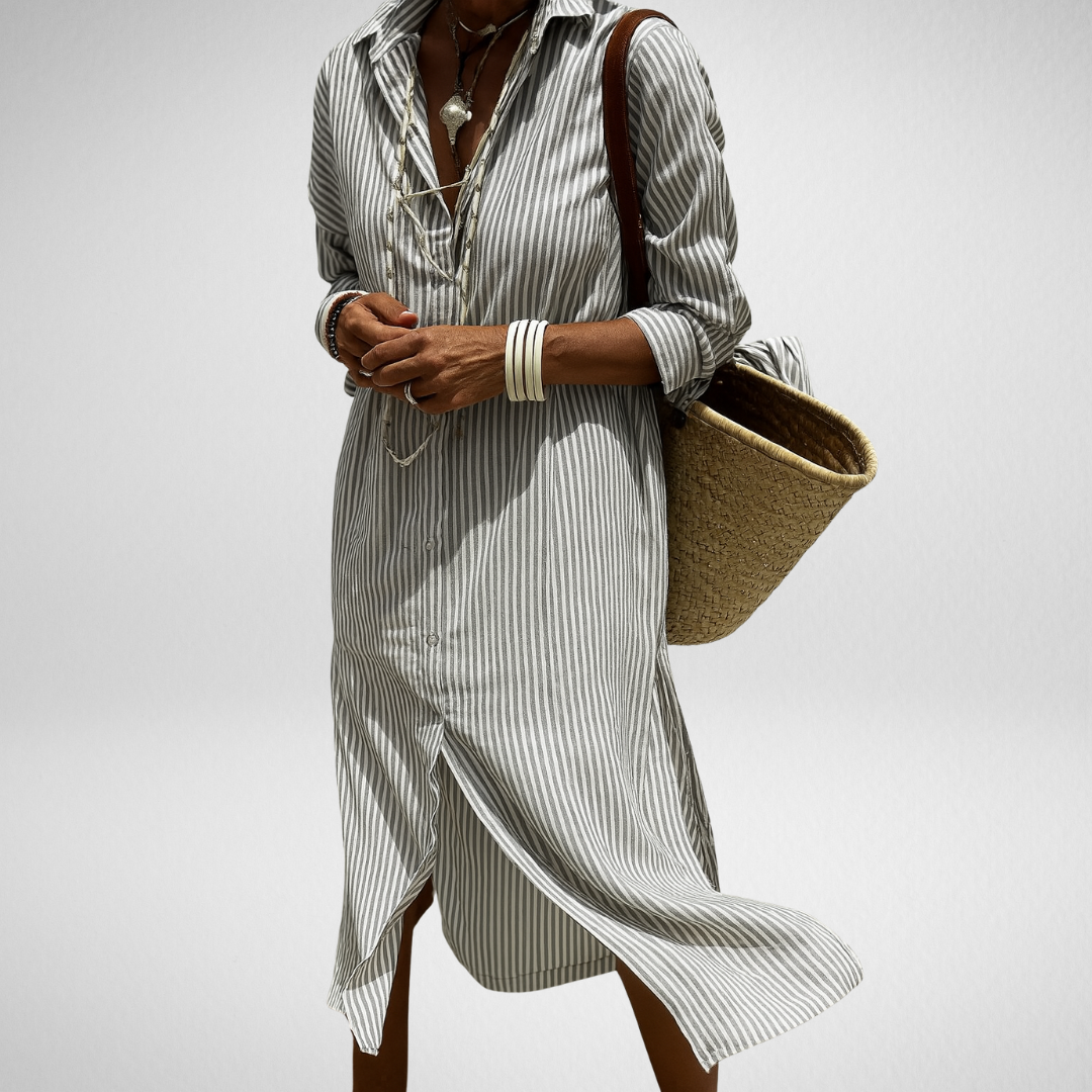 Zosia – Striped Cotton Shirt Dress for Effortless Days