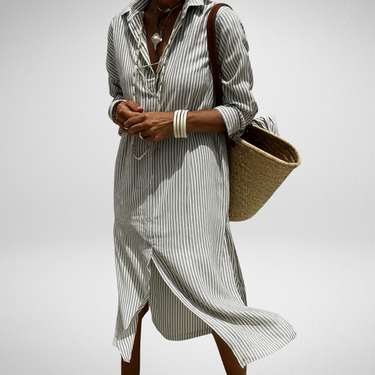 Zosia – Striped Cotton Shirt Dress for Effortless Days