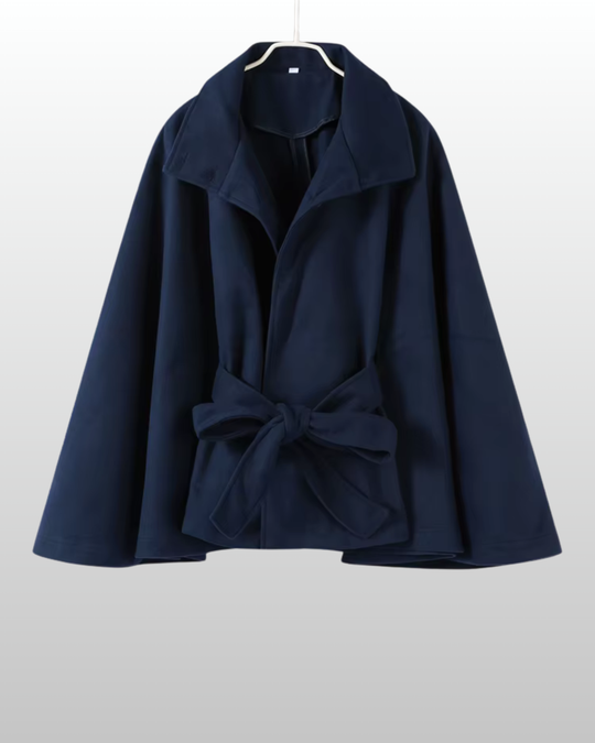 Elara – Wool Blend Cape Coat for Women