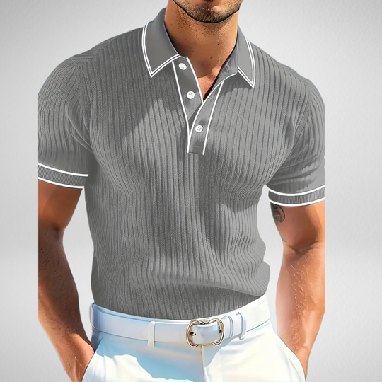 Dresvik – Textured Knit Polo Shirt for Men