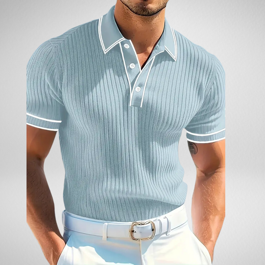 Dresvik – Textured Knit Polo Shirt for Men