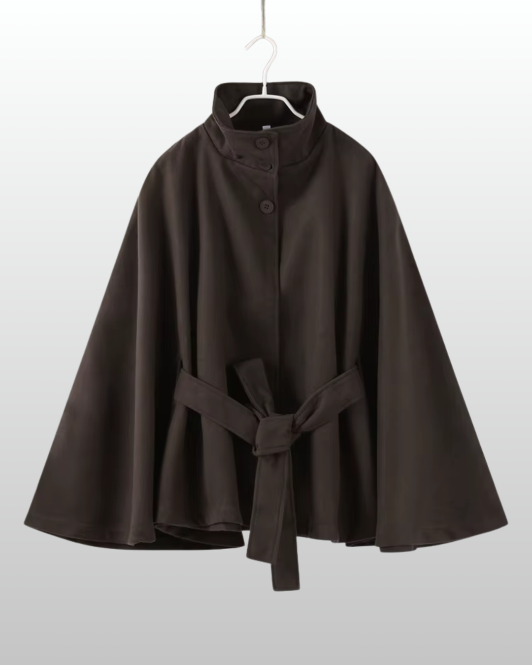 Elara – Wool Blend Cape Coat for Women