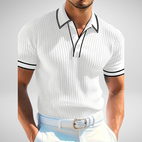 Dresvik – Textured Knit Polo Shirt for Men