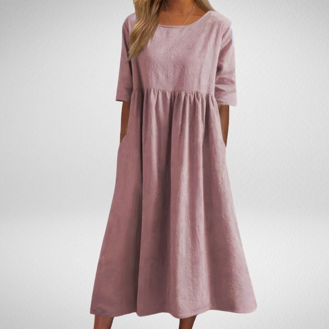 Elowen – Flattering Cotton A‑Line Dress with Pockets