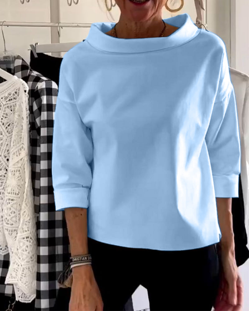Avenelle – Luxe Drape Collar Blouse
