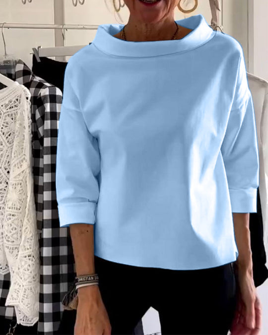 Avenelle – Luxe Drape Collar Blouse