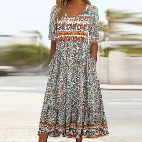Soleya – Bohemian Print Maxi Dress