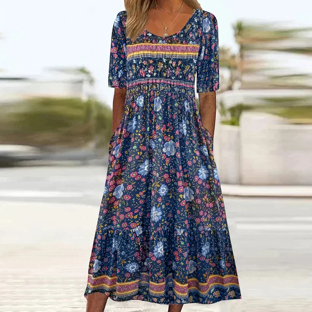 Soleya – Bohemian Print Maxi Dress