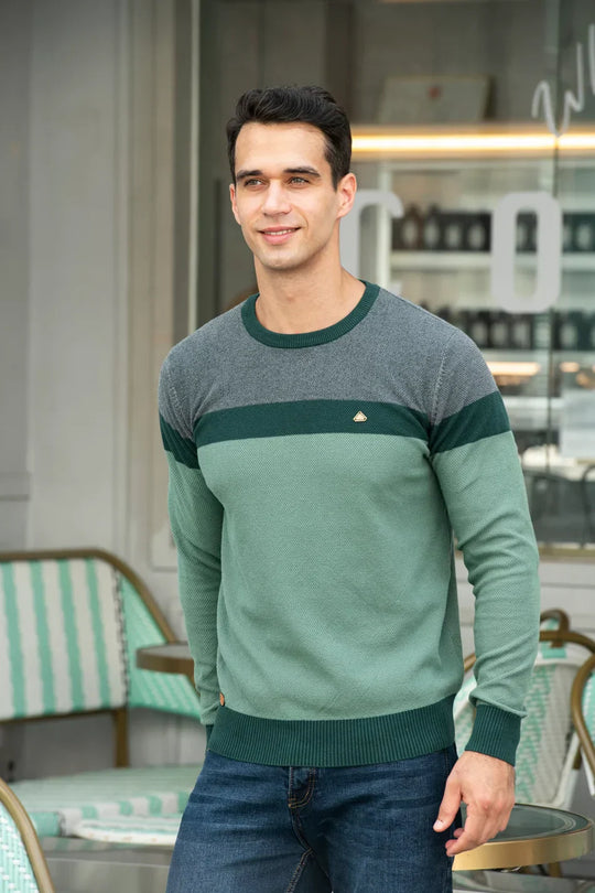 Mario – Colorblock Crewneck Sweater for Men