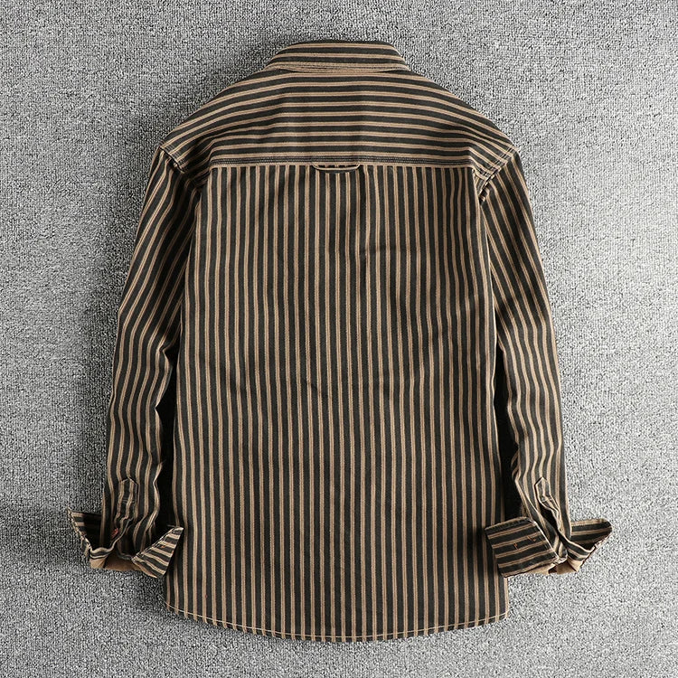 Halden – Retro Stripe Long Sleeve Shirt for Men