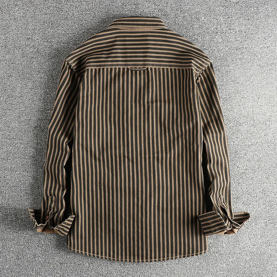 Halden – Retro Stripe Long Sleeve Shirt for Men