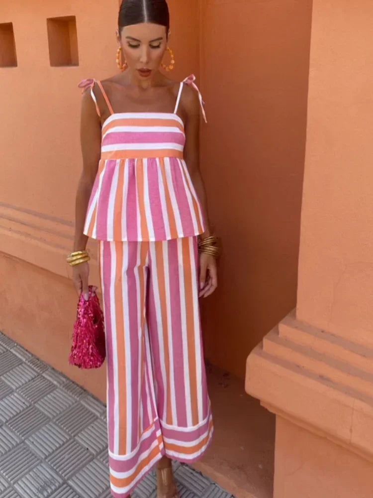 Solmaya – Striped Breeze Co-ord Set for Women