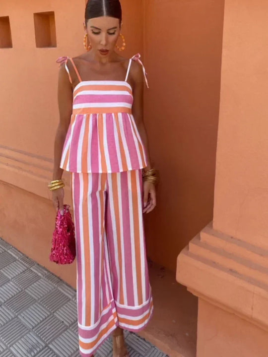 Solmaya – Striped Breeze Co-ord Set for Women