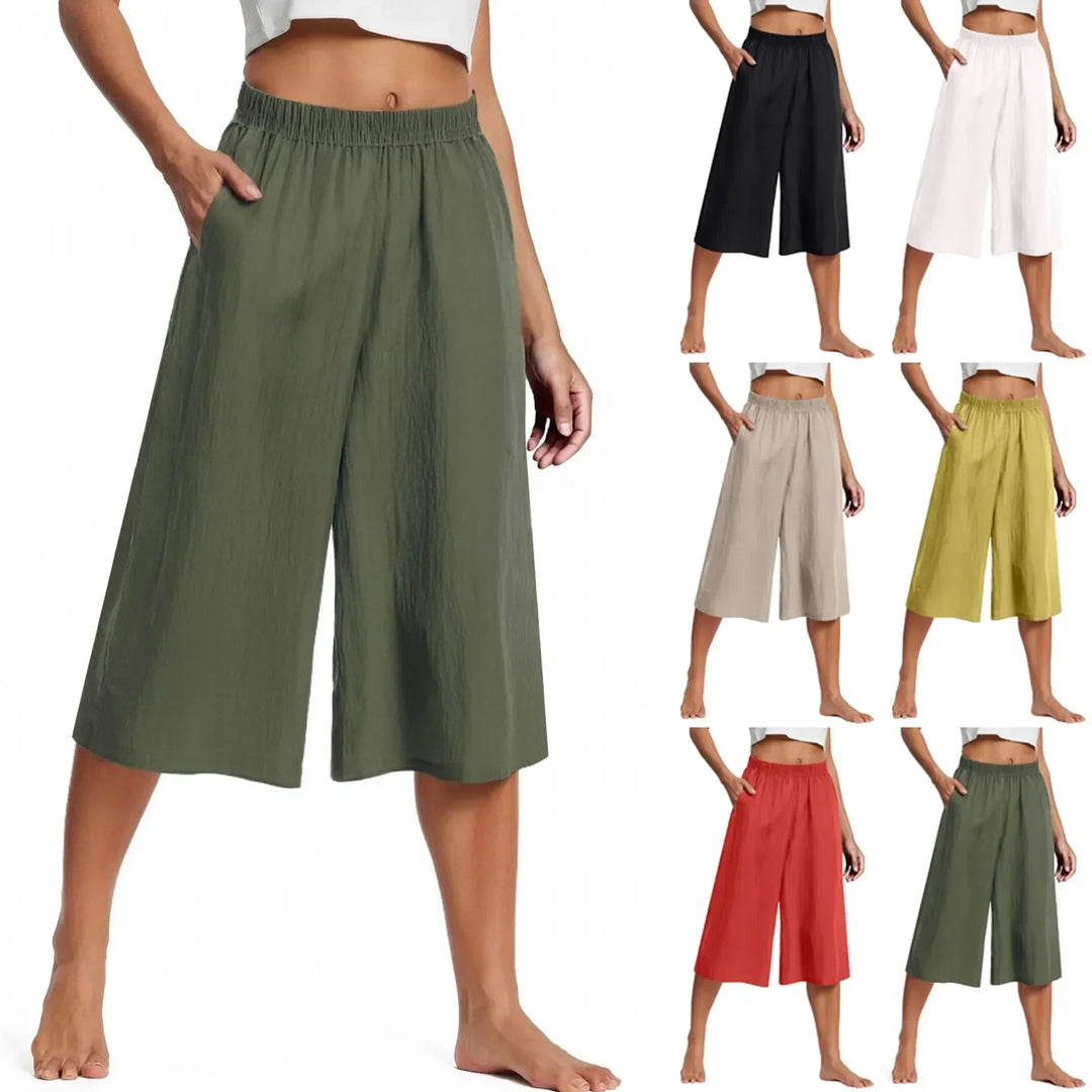 Evana – Breezy Wide-Leg Cotton Culottes for Women
